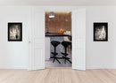 Set Of Two Moody Gray Glassware Still Life 3 Black Framed Print Kitchen Wall Art