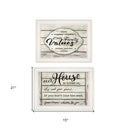 Set Of Two Family Values 1 White Framed Print Wall Art