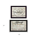 Set Of Two Family Values 3 Black Framed Print Wall Art