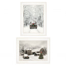 Set Of Two Antique Christmas 1 White Framed Print Wall Art