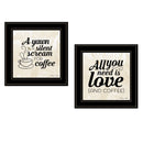 Set Of Two All You Need Is Coffee 2 Black Framed Print Wall Art