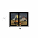 Spooky Harvest Moon 7 Black Framed Print Wall Art