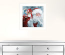 Santa With Presents 1 White Framed Print Wall Art