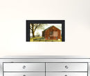 Flag Barn 2 Black Framed Print Wall Art