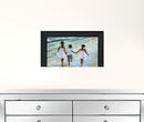 Running On The Beach 3 Black Framed Print Wall Art