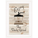 Enjoy The Daily Grind 1 White Framed Print Wall Art
