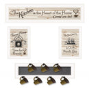 Set Of Four Kitchen Print (33x8) & Mug Rack(Horizonal) 27x8x3 White Frame White Framed Print Wall Art