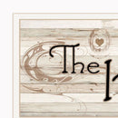 Set Of Four Kitchen Print (33x8) & Mug Rack(Horizonal) 27x8x3 White Frame White Framed Print Wall Art