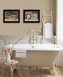 Set Of Two Hot Bath Or Clean Towels 2 Black Framed Print Wall Art