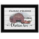Farm Fresh Christmas Trees 3 Black Framed Print Wall Art