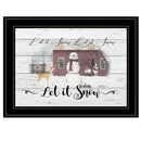 Let It Snow 3 Black Framed Print Wall Art