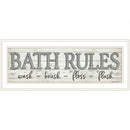 Bath Rules 1 White Framed Print Wall Art