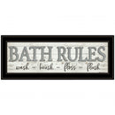 Bath Rules 2 Black Framed Print Wall Art