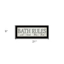 Bath Rules 2 Black Framed Print Wall Art