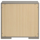 Ives 2-drawer Nightstand Bedside Table Grey High Gloss
