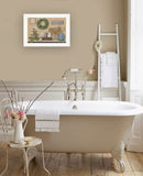 Farmhouse Bath I 2 White Framed Print Bathroom Wall Art