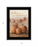 Gather Here With Grateful Hearts 2 Black Framed Print Wall Art