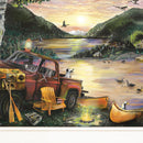 Lakefront Camping I 2 White Framed Print Wall Art