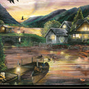 Lakefront Camping II 3 Black Framed Print Wall Art