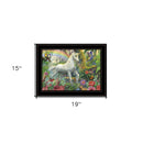 Rainbow Unicorn 3 Black Framed Print Wall Art