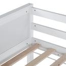 Queen Over Queen Bunk Bed with Built-in Storage Cabinets,Charging Station,Ladder,Safety Guardrails,Solid Pine Wood Bunk Bed,White