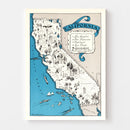 Vintage Map of California 1931