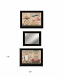 Set Of Three Country Bath III 1 Black Framed Print Bathroom Wall Art
