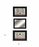 Set Of Three Hot Bath 14 Black Framed Print Bathroom Wall Art