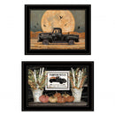Set Of Two Harvest Moon 2 Black Framed Print Kitchen Wall Art