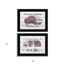 Set Of Two Farm Christmas 2 Black Framed Print Wall Art