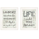 Set Of Two Loads of Fun 1 White Framed Print Bathroom Wall Art