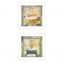 Set Of Two A Bit Of Bubbly 1 White Framed Print Bathroom Wall Art