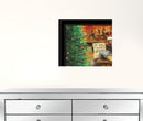 Set Of Two Christmas Cat and Dog Black Framed Print Wall Art