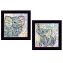 Set Of Two Elephant I And Ii 3 Black Framed Print Wall Art