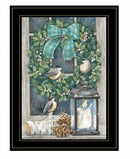 Winter Wreath 2 Black Framed Print Wall Art