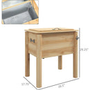Wooden Patio Cooler, 54Qt. Outdoor Beverage Cooler with Bottle Opener and 3 Handles for Backyard Deck Poolside Party, Natural