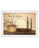 Peace Be With You 4 White Framed Print Wall Art
