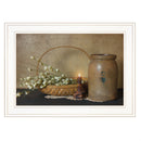 Basket Of Flowers 1 White Framed Print Wall Art