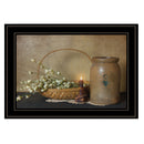 Basket Of Flowers 2 Black Framed Print Wall Art