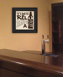 BeerTime To Relax Black Framed Print Wall Art