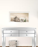 Bringing Home The Tree 2 White Framed Print Wall Art