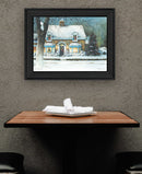 Snow Softly Falling 1 Black Framed Print Wall Art