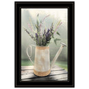 Lavender Watering Can 1 Black Framed Print Wall Art