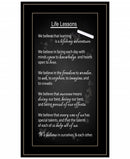Life Lessons 4 Black Framed Print Wall Art
