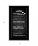 Life Lessons 4 Black Framed Print Wall Art