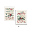 Set Of Two All Hearts Come Home For Christmas 1 White Framed Print Wall Art