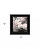Pink Roses and Butterfly White Framed Print Wall Art
