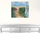 Beach Cottage 1 White Framed Print Wall Art