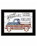 All Hearts Come Home For Love Truck 3 Black Framed Print Wall Art