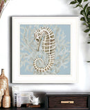 Coral Seahorse II 2 White Framed Print Wall Art